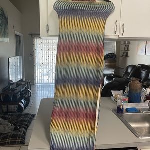 Halter top long, maxi, multi colored dress, size medium or once